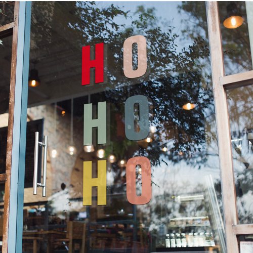 Modern Colorful Ho Ho Ho Holidays Window Cling