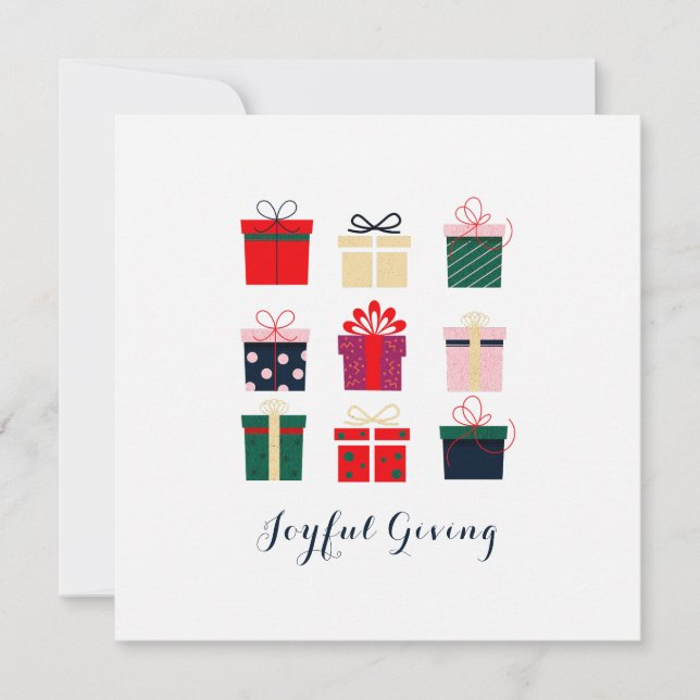 Modern Colorful Holiday Gifts Christmas Card (Front)