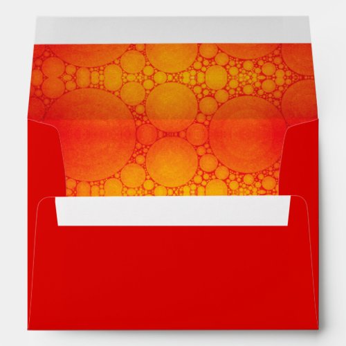 Modern Colorful Holiday Red Orange Bubble Pattern Envelope