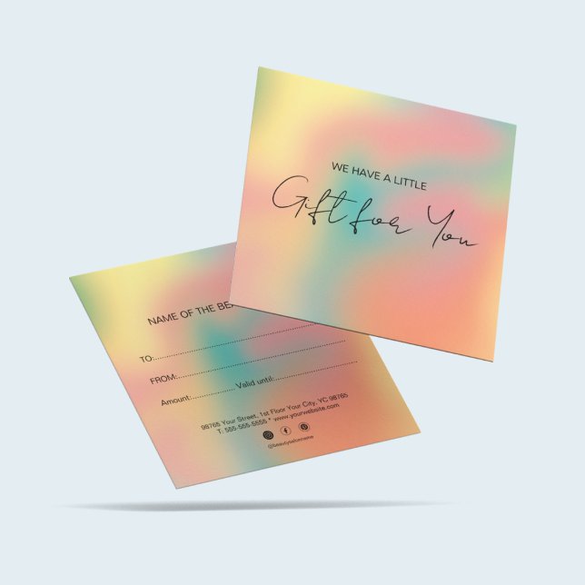 Modern Colorful Holographic Gift Certificates (Creator Uploaded)
