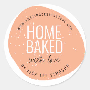 Modern colorful home baked classic round sticker