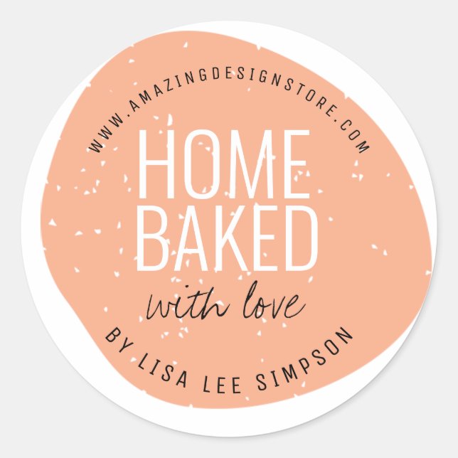 Modern colorful home baked  classic round sticker (Front)