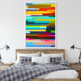 Modern, Colorful Horizontal Geometric Abstract Art
