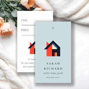 Modern Colorful House Blue Red Orange Price Tag