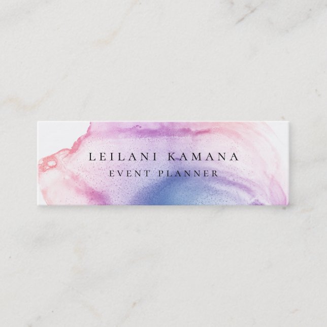 Modern Colorful  Ink Blotch Mini Business Card (Front)