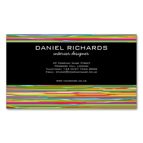 Modern Colorful Interior Designer Branding Magnetic Business Card