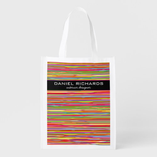 Modern Colorful Interior Designer Branding Reusable Grocery Bag