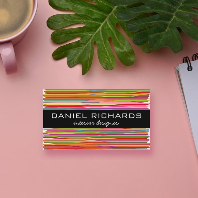 Modern Colorful Interior Designer Business Card (Creator Uploaded)