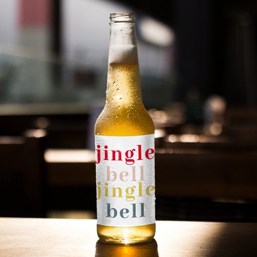 Modern Colorful Jingle Bell Jingle Bell Beer Bottle Label