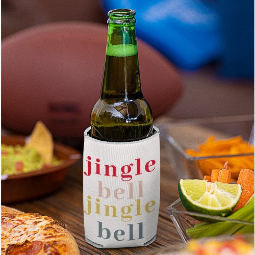 Modern Colorful Jingle Bell Jingle Bell Can Cooler