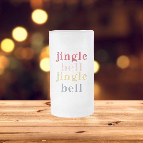 Modern Colorful Jingle Bell Jingle Bell Frosted Glass Beer Mug