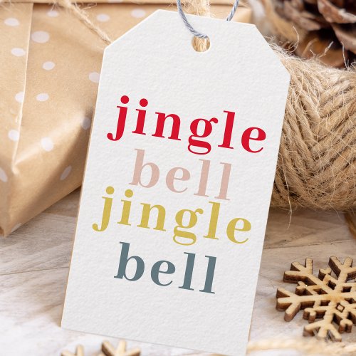 Modern Colorful Jingle Bell Jingle Bell Gift Tags