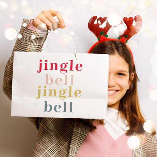 Modern Colorful Jingle Bell Jingle Bell Large Gift Bag