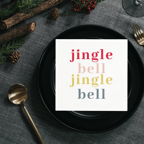 Modern Colorful Jingle Bell Jingle Bell Napkins