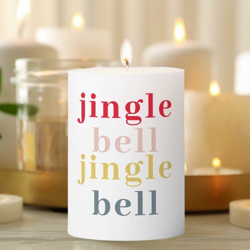 Modern Colorful Jingle Bell Jingle Bell Pillar Candle