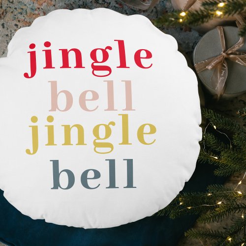 Modern Colorful Jingle Bell Jingle Bell Round Pillow