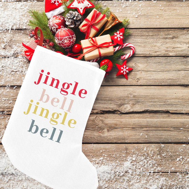 Modern Colorful Jingle Bell Jingle Bell Small Christmas Stocking (Creator Uploaded)