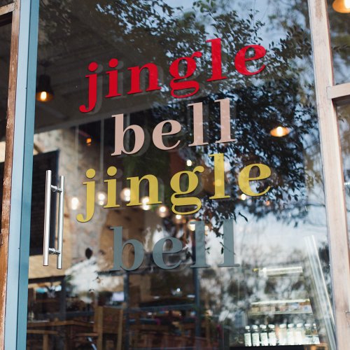 Modern Colorful Jingle Bell Jingle Bell Window Cling