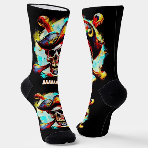Modern Colorful Jolly Roger Socks