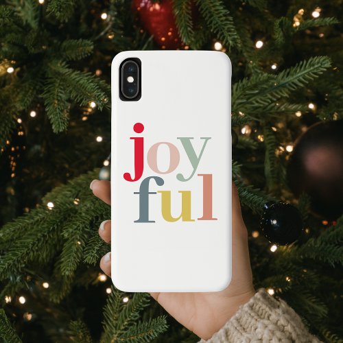 Modern Colorful Joyful Christmas Holiday Gift iPhone XS Max Case