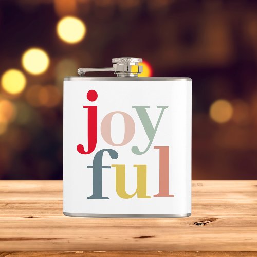 Modern Colorful Joyful Christmas Holiday Gift Flask