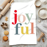 Modern Colorful Joyful Christmas Holiday Gift Kitchen Towel<br><div class="desc">Modern Colorful Joyful Christmas Holiday Gift</div>
