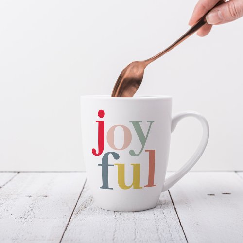 Modern Colorful Joyful Christmas Holiday Gift Latte Mug