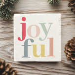 Modern Colorful Joyful Christmas Holiday Gift Stone Coaster<br><div class="desc">Modern Colorful Joyful Christmas Holiday Gift</div>