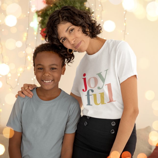 Modern Colorful Joyful Christmas Holiday Gift T-Shirt (Creator Uploaded)