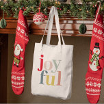 Modern Colorful Joyful Christmas Holiday Gift Tote Bag<br><div class="desc">Modern Colorful Joyful Christmas Holiday Gift</div>