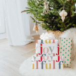 Modern Colorful Joyful Christmas Holiday Gift Wrapping Paper<br><div class="desc">Modern Colorful Joyful Christmas Holiday Gift</div>