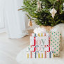 Modern Colorful Joyful Christmas Holiday Gift Wrapping Paper