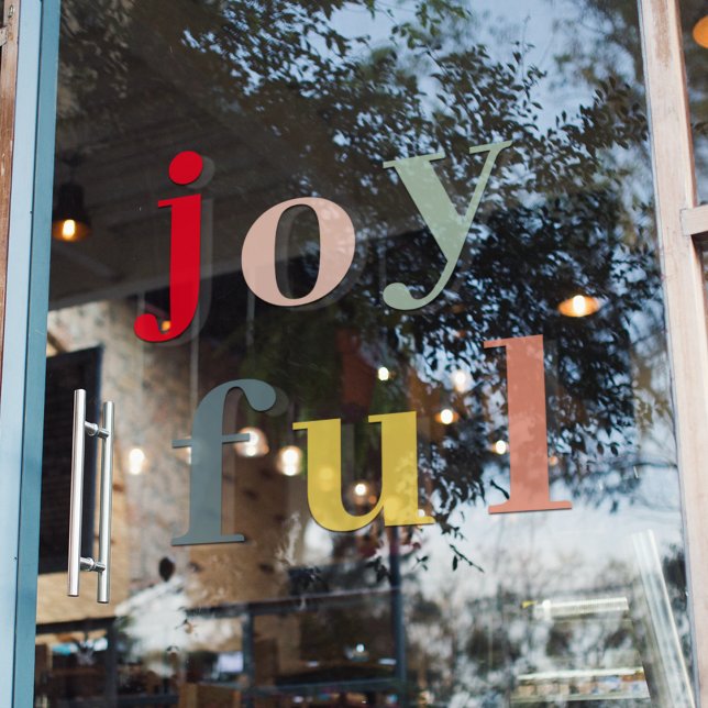 Modern Colorful Joyful Holidays Window Cling (Creator Uploaded)