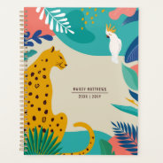 Modern Colorful Jungle Leopard Name Planner at Zazzle