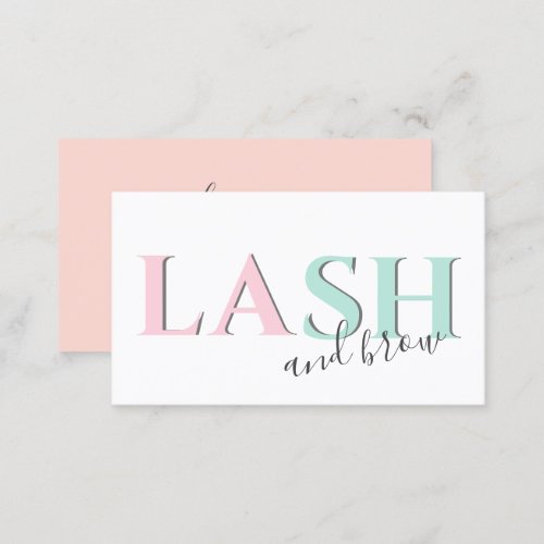 Modern colorful lash and brow square business card