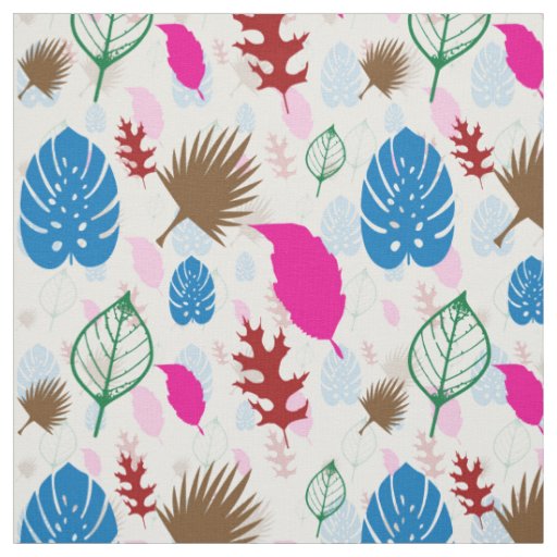 Modern Colorful Leaf Abstract Pattern Fabric