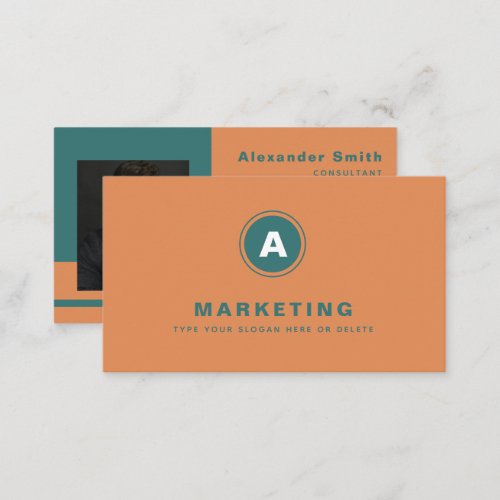 Modern Colorful Logo Marketing Professional Photo Business Card