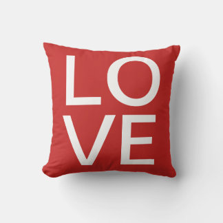 Modern Colorful Love Red Throw Pillow