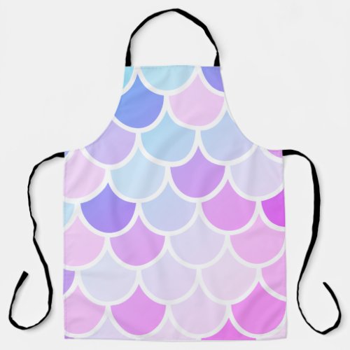 Modern Colorful Lovely Mermaid Seamless Pattern Apron