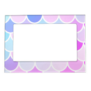 Modern Colorful Lovely Mermaid Seamless Pattern Magnetic Frame