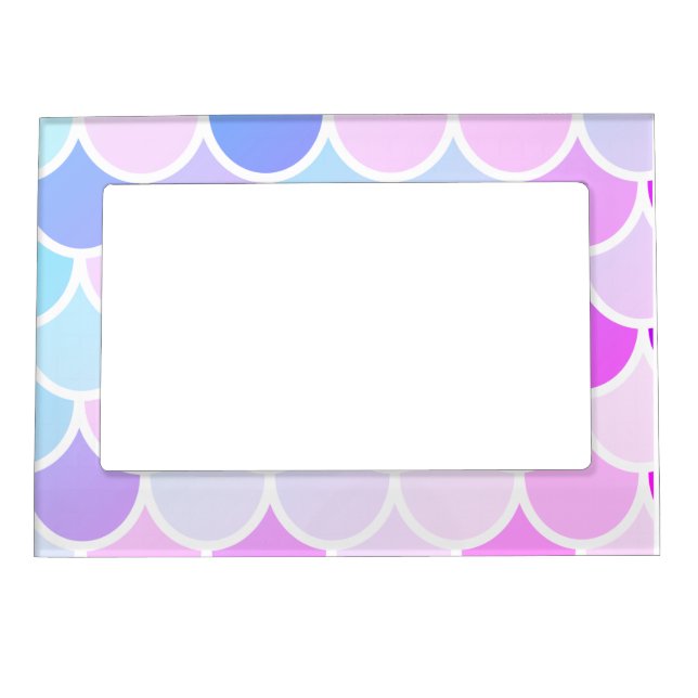Modern Colorful Lovely Mermaid Seamless Pattern Magnetic Frame (Front)
