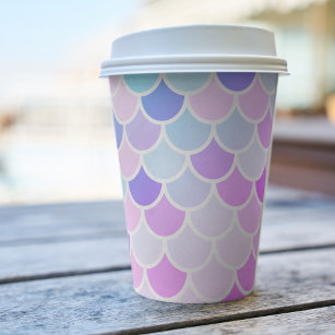 Modern Colorful Lovely Mermaid Seamless Pattern Paper Cups