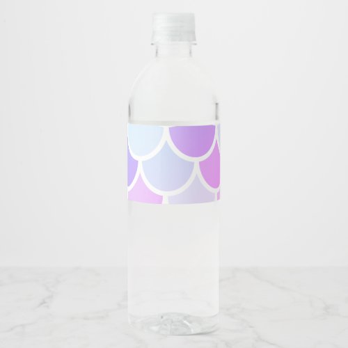 Modern Colorful Lovely Mermaid Seamless Pattern Water Bottle Label