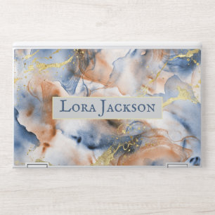 Modern colorful Marble design personalized name HP Laptop Skin