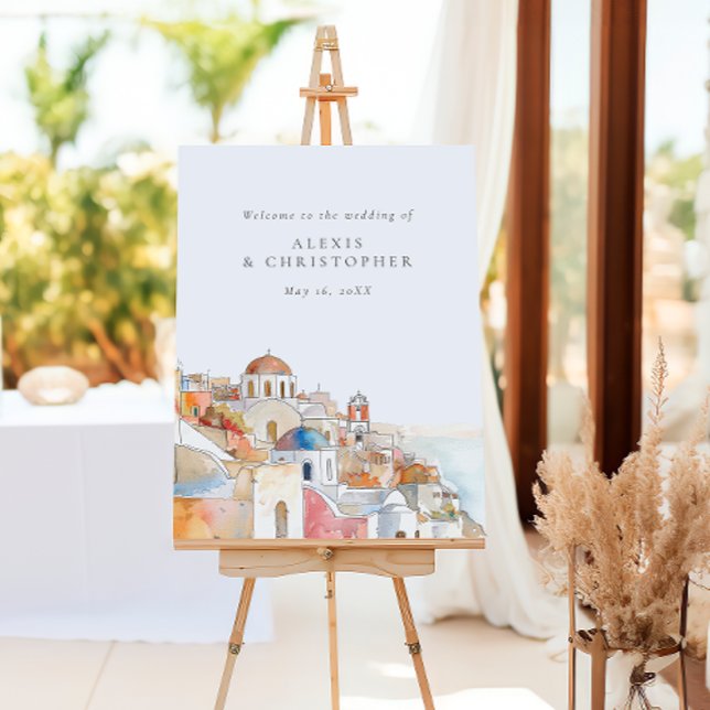 Modern Colorful Mediterranean Wedding Welcome Foam Board (Creator Uploaded)