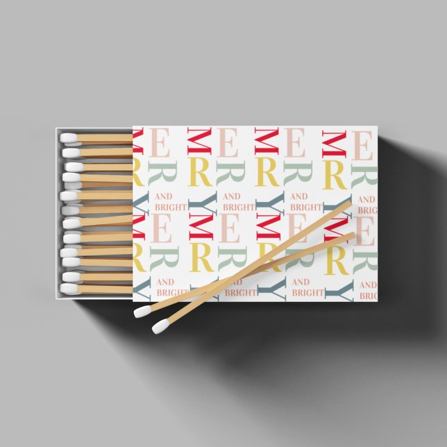 Modern Colorful Merry and Bright | Happy Holidays Matchboxes (Creator Uploaded)