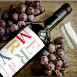 Modern Colorful Merry and Bright | Happy Holidays Wine Label<br><div class="desc">Modern Colorful Merry and Bright | Happy Holidays</div>