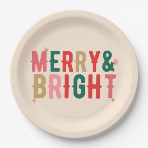 Modern Colorful Merry  Bright Paper Plates