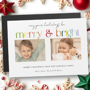 Modern Colorful Merry & Bright Typography 2-Photo
