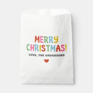 Modern Colorful Merry Christmas Favor Bag